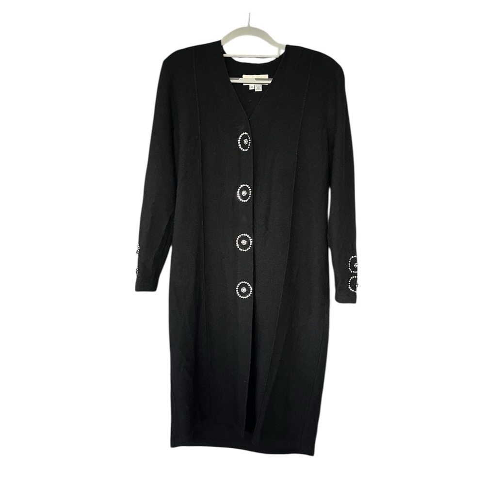 Rich and Levy Elegant Black coat with Embellished Details